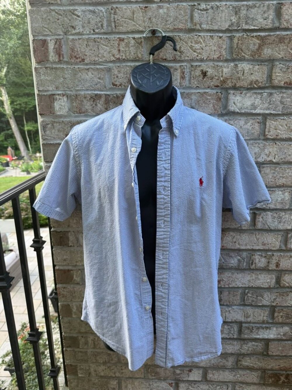Ralph Lauren Men's Seersucker Short Sleeve Button Down
